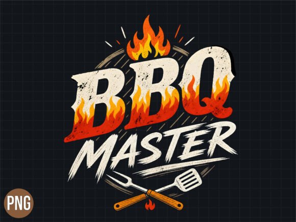 Download Vintage BBQ Master Fire Grill PNG Tshirt - Fire grill Collection
