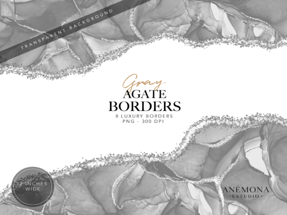 Download Gray and Silver Agate Border - Silver Collection