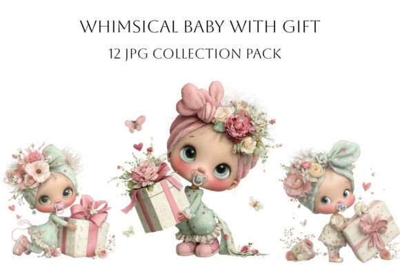 Download 12 Whimsical Baby, Gifts Cartoon Clipart - Whimsical Collection