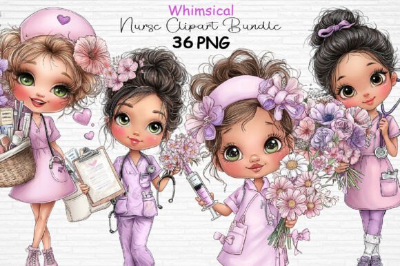 Download Whimsical Nurse Clipart Bundle PNG - Whimsical Collection