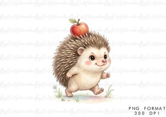 Download Cute Whimsical Baby Hedgehog Clipart PNG - Whimsical Collection