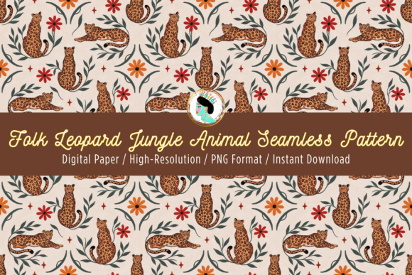 Download Folk Leopard Animal Seamless Pattern - Premium Resources