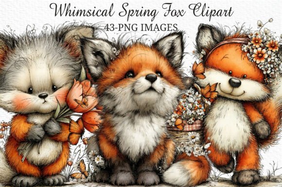 Download Whimsical Spring Fox Clipart Png - Whimsical Collection