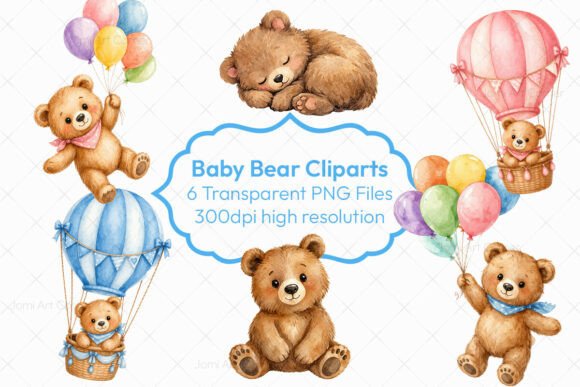 Download Cute Baby Bear Baby Shower Clipart Set - Premium Resources