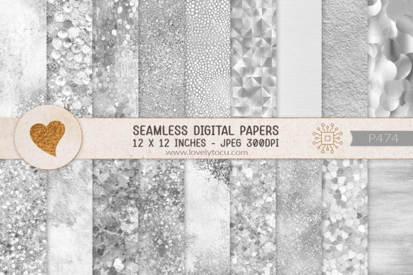 Download Silver Glitter and Metallic Textures - Silver Collection
