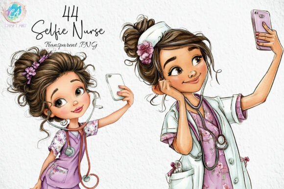 Download Whimsical Selfie Nurse Clipart PNG - Whimsical Collection