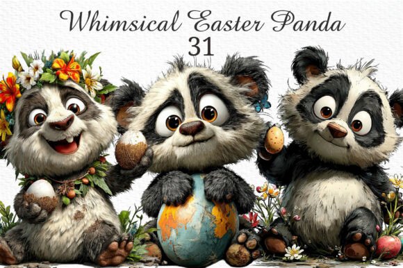Download Whimsical Easter Panda Clipart Png - Whimsical Collection