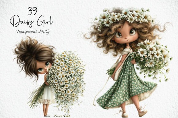 Download Whimsical Daisy Girl PNG Clipart - Whimsical Collection