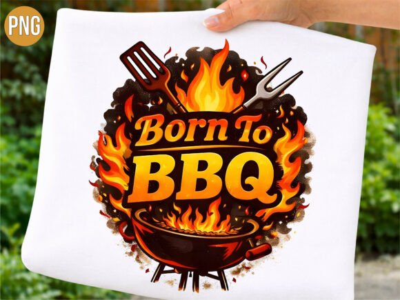 Download Born to BBQ Fire Grill Design PNG - Premium Resources