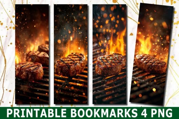 Download Fire Grill Steak Meat Bookmark PNG - Premium Bundle