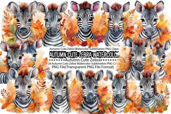 Download Autumn Cute Zebra Watercolor Sublimation - Premium Resources